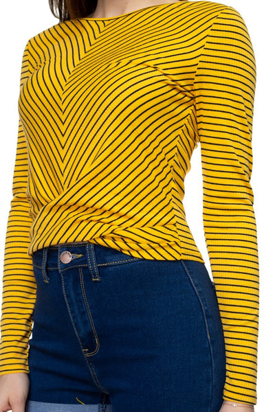 Long Sleeve Front Twist Shirt