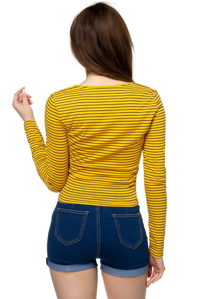Long Sleeve Front Twist Shirt