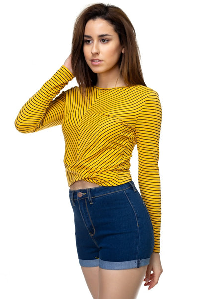 Long Sleeve Front Twist Shirt