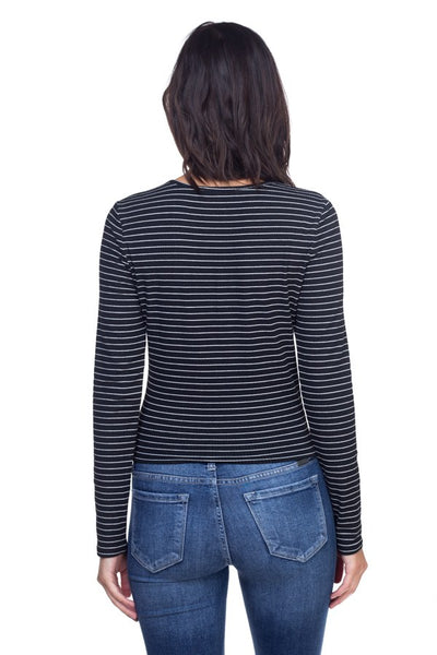 Long Sleeve Front Twist Shirt