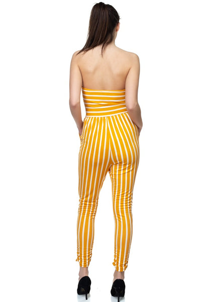 Stripe Tube Top Jumpsuit