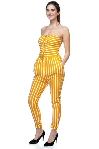 Stripe Tube Top Jumpsuit
