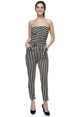 Stripe Tube Top Jumpsuit