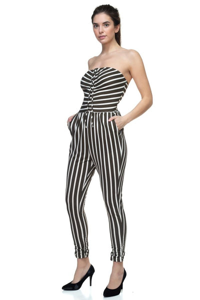 Stripe Tube Top Jumpsuit