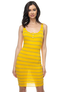 Stripe Bodycon Ribbed Dress