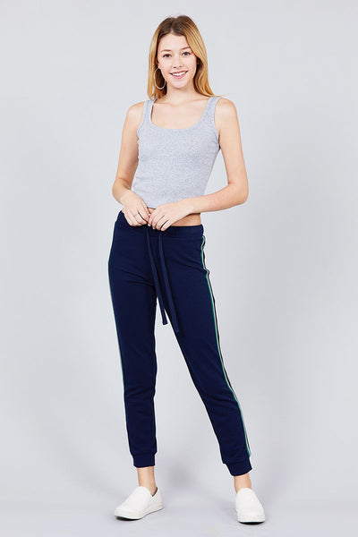 Double Scoop Neck Rib Tank Top