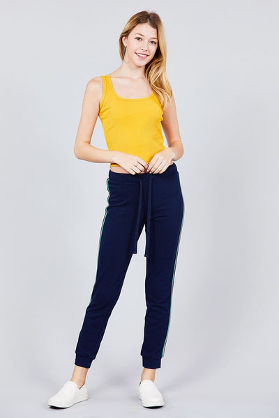 Double Scoop Neck Rib Tank Top