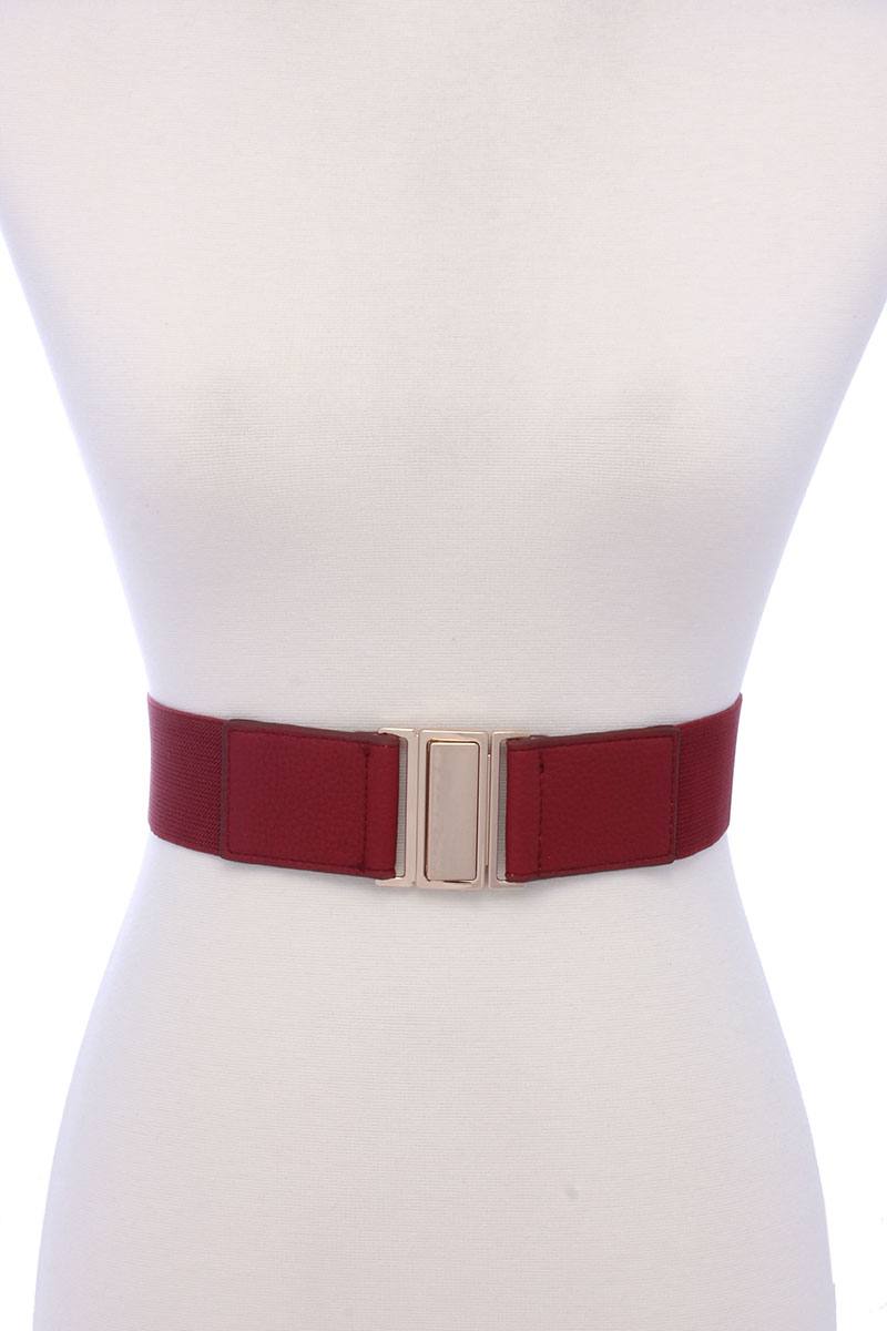 Metal Buckle Pu Leather Elastic Belt