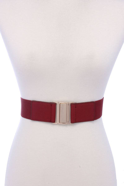 Metal Buckle Pu Leather Elastic Belt