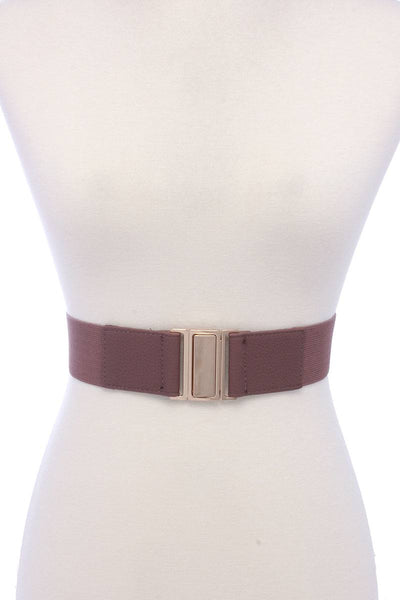Metal Buckle Pu Leather Elastic Belt