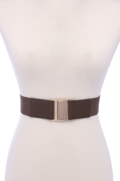Metal Buckle Pu Leather Elastic Belt