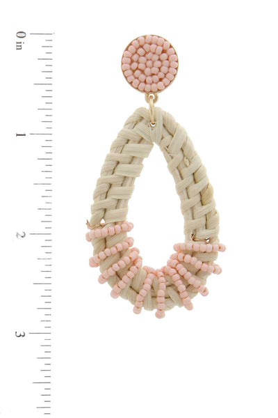 Beaded Teardrop Shape Post Drop Earring