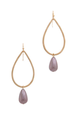 Teardrop Shape Bead Dangle Drop Earring