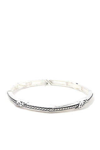 Rope Pattern Metal Stretch Bracelet