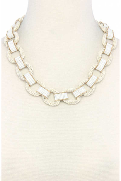 Beaded Circle Linked Necklace