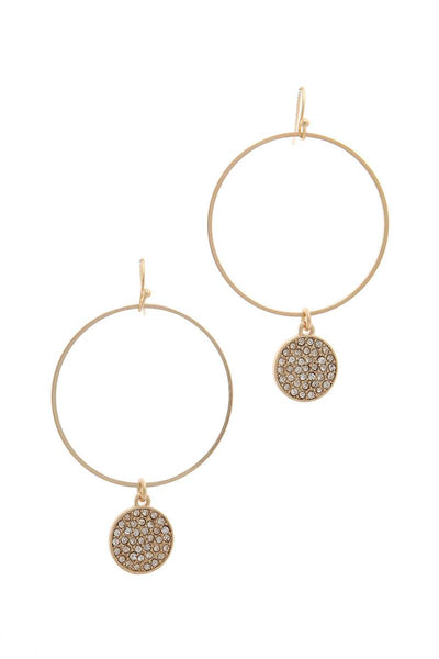 Rhinestone Circle Drop Earring
