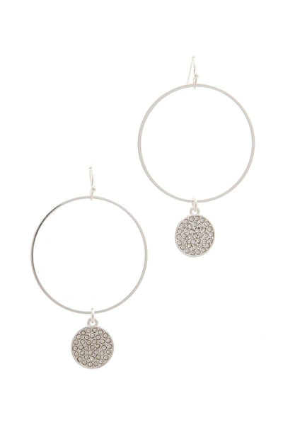Rhinestone Circle Drop Earring