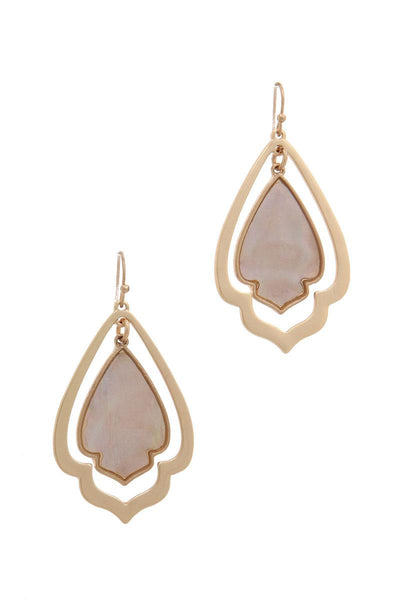 Double Moroccan Shape Drop Earring