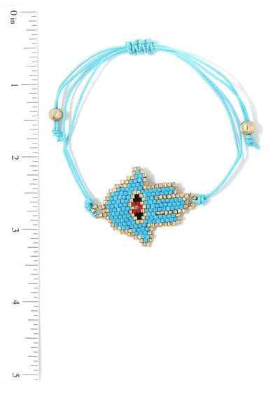Hamsa Hand Beaded Adjustable Bracelet