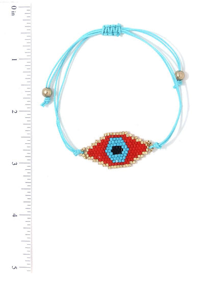 Evil Eye Beaded Adjustable Bracelet