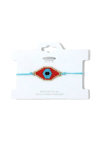 Evil Eye Beaded Adjustable Bracelet