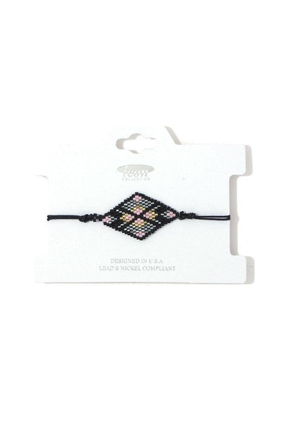 Rhombus Shape Beaded Adjustable Bracelet