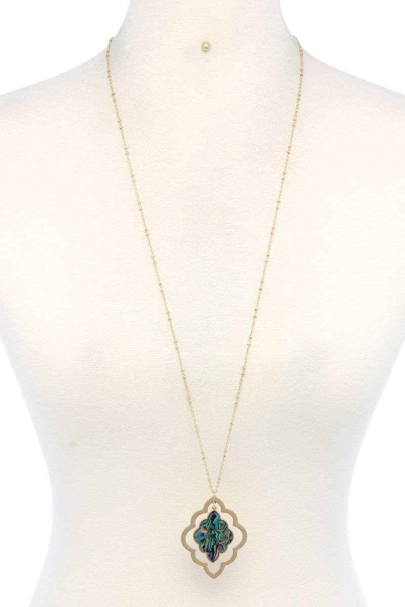 Double Moroccan Shape Pendant Necklace