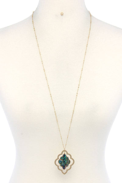 Double Moroccan Shape Pendant Necklace