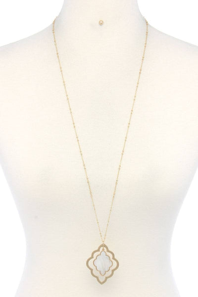 Double Moroccan Shape Pendant Necklace