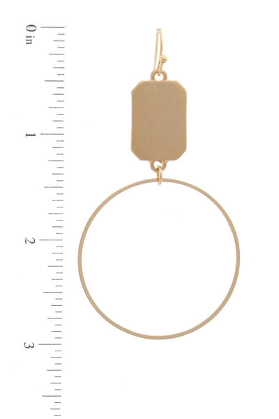 Circle Rectangular Shape Drop Earring