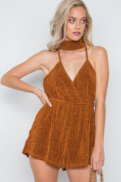 Mock Neck Cami Evening Romper