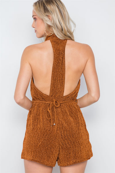 Mock Neck Cami Evening Romper