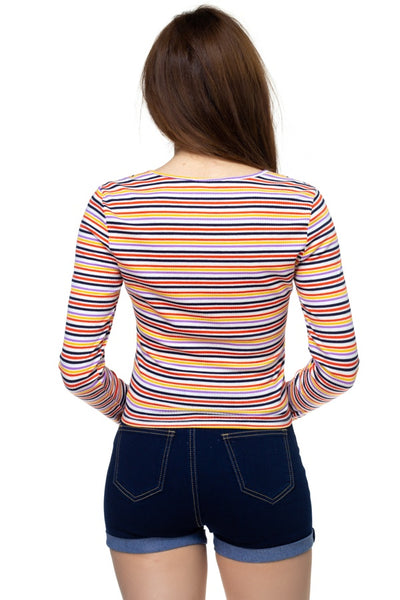 Stripe Twist Long Sleeve Shirt