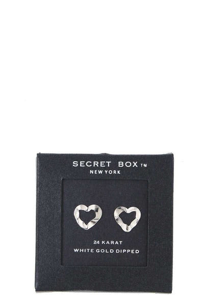 Hammered Heart Shape Stud Earring