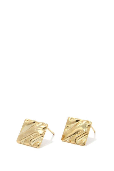 Hammered Rhombus Shape Stud Earring