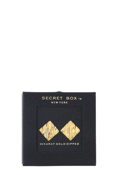 Hammered Rhombus Shape Stud Earring