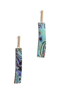 Abalone Curve Bar Drop Earring