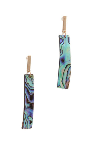 Abalone Curve Bar Drop Earring