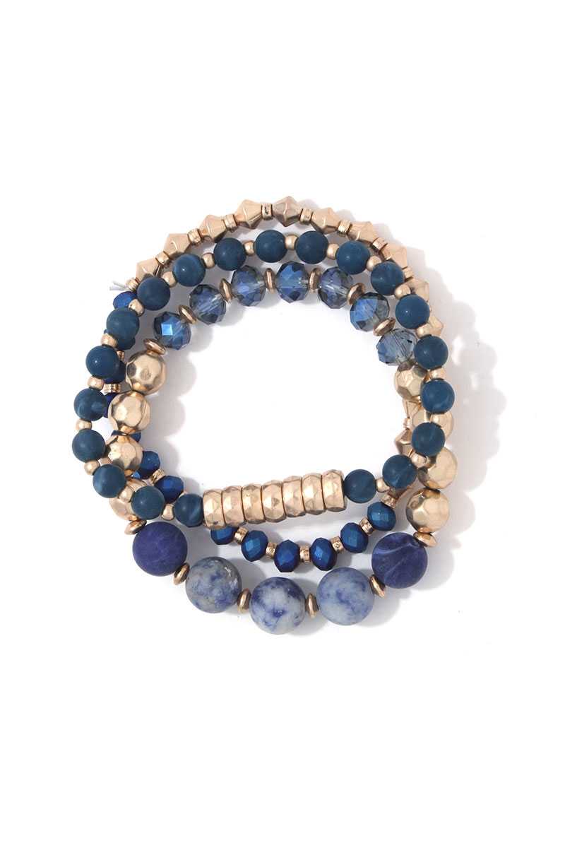 Multi Beaded Stretch Bracelet Set
