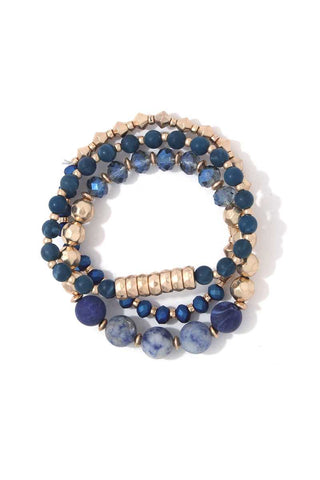 Multi Beaded Stretch Bracelet Set