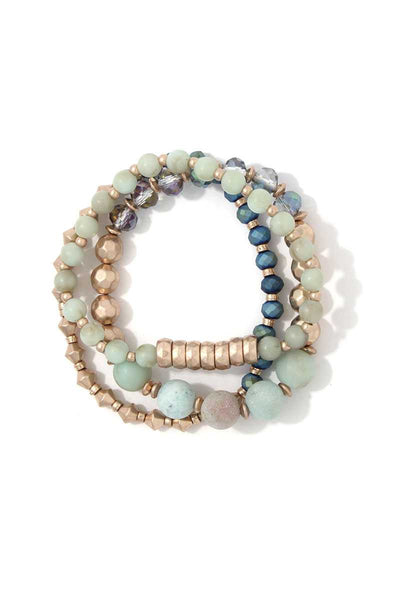Multi Beaded Stretch Bracelet Set