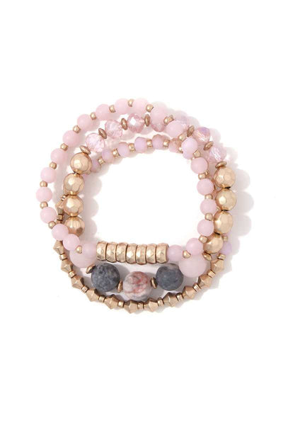 Multi Beaded Stretch Bracelet Set