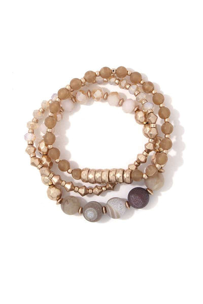 Multi Beaded Stretch Bracelet Set