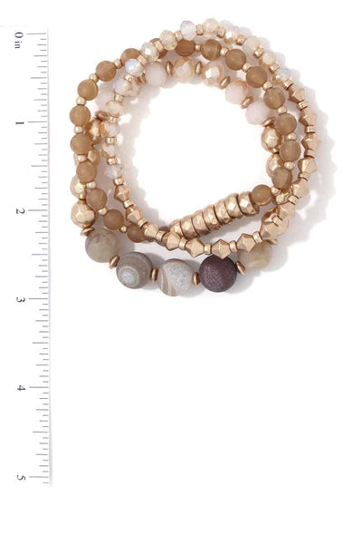 Multi Beaded Stretch Bracelet Set