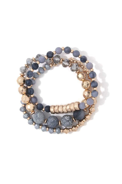 Multi Beaded Stretch Bracelet Set