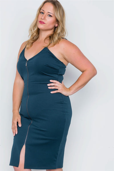 Plus Size Black Ribbed Cami Bodycon Mini Dress