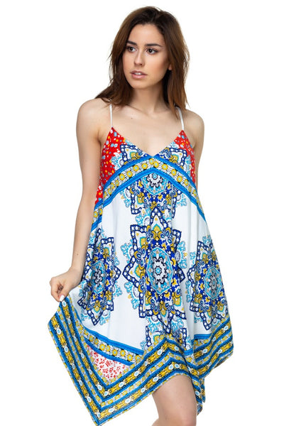 Scarf Print Mini Dress