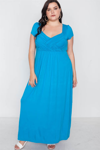 Plus Size Short Sleeve Maxi Dress