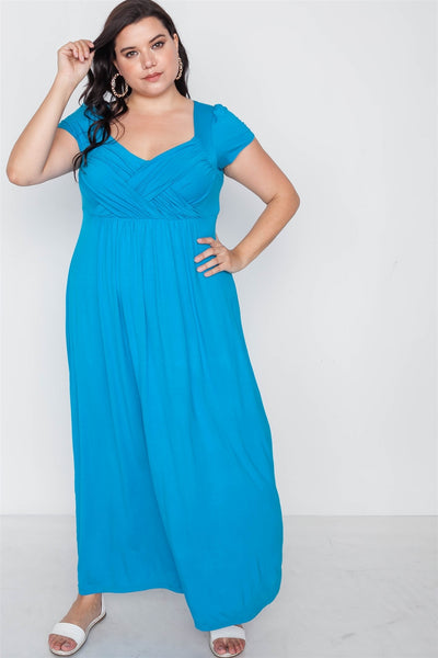Plus Size Short Sleeve Maxi Dress