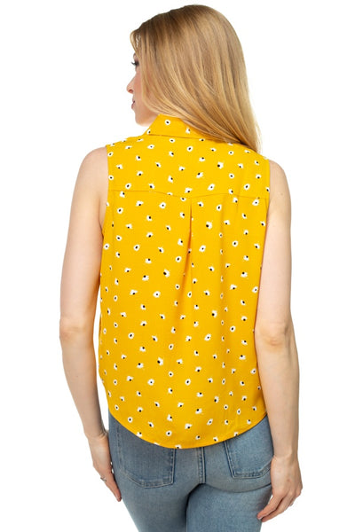 Floral Ditsy Knotted Sleeveless Top